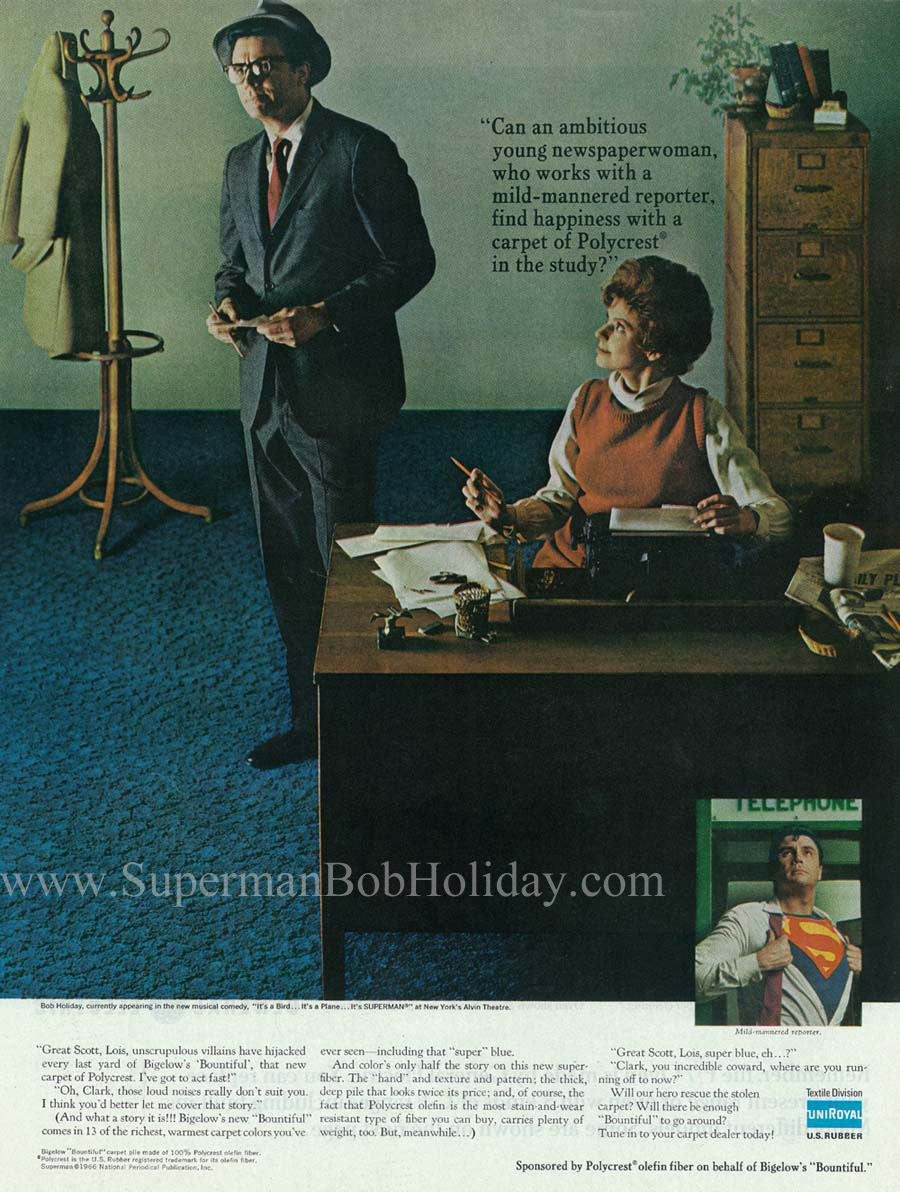 UniRoyal Carpet Ad Featuring Clark Kent